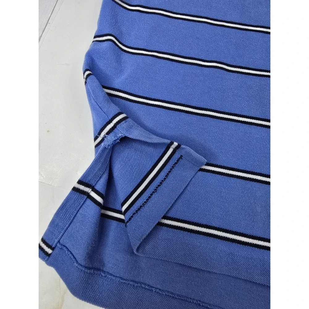 Polo Ralph Lauren Shirt Mens‎ XL Blue Striped Polo Short Sleeve Rugby Soccer Vtg